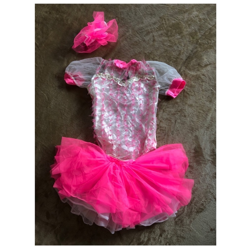 Pink and white mesh costume child medium